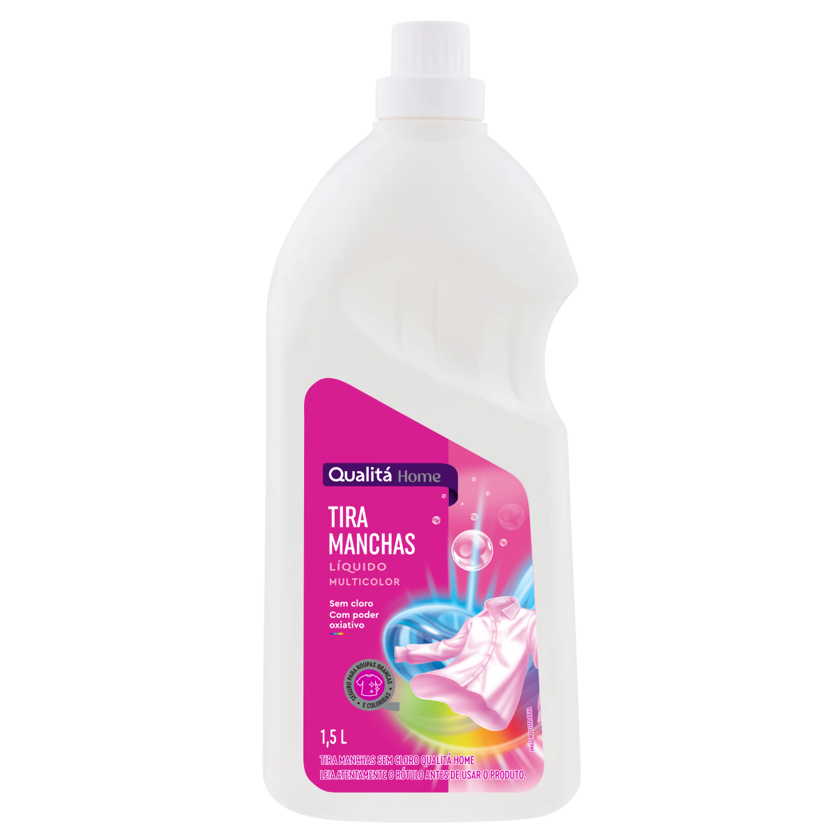 Tira-Manchas Líquido Roupas Brancas e Coloridas Qualitá Frasco 1,5l