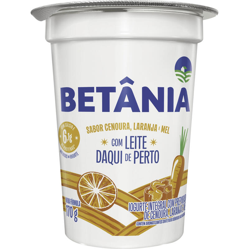 Iogurte Natural Betânia Cenoura e Laranja 170g