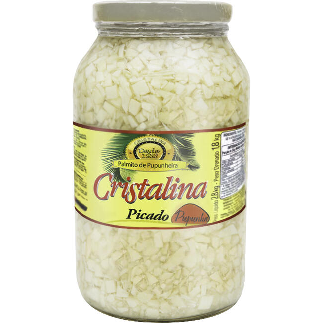 Palmito Pupunha Cristalina Picado 1,8kg