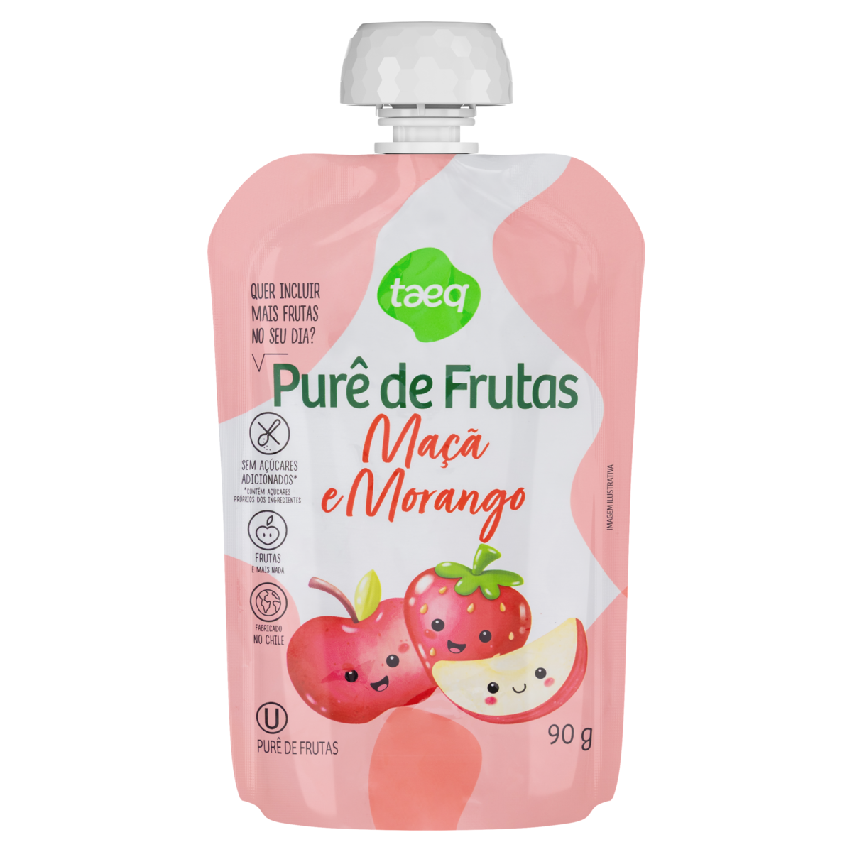 Purê de Frutas Maçã e Morango Taeq Squeeze 90g