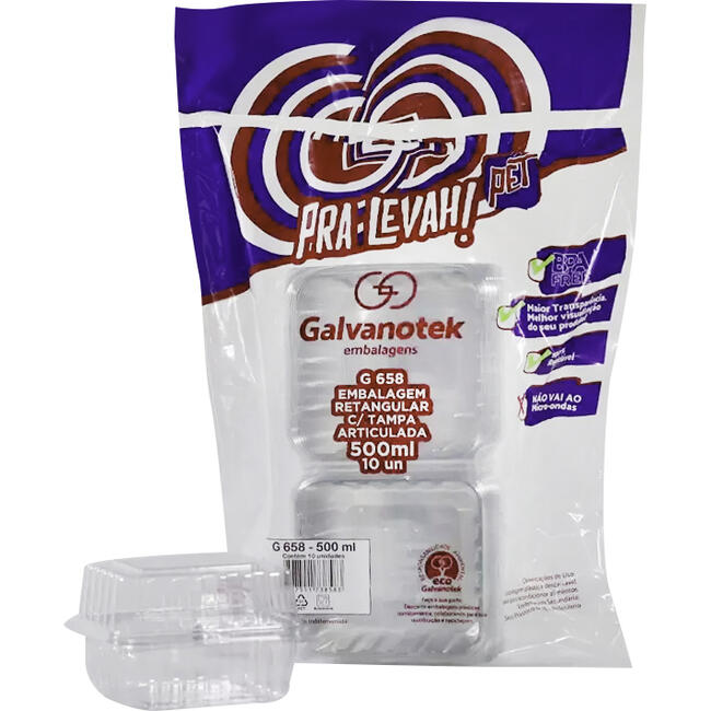 Embalagem Quadrada Galvanotek Doce 500ml G658 10 un