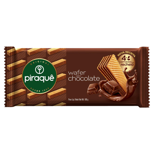 Wafer Piraquê Recheio Chocolate 100g