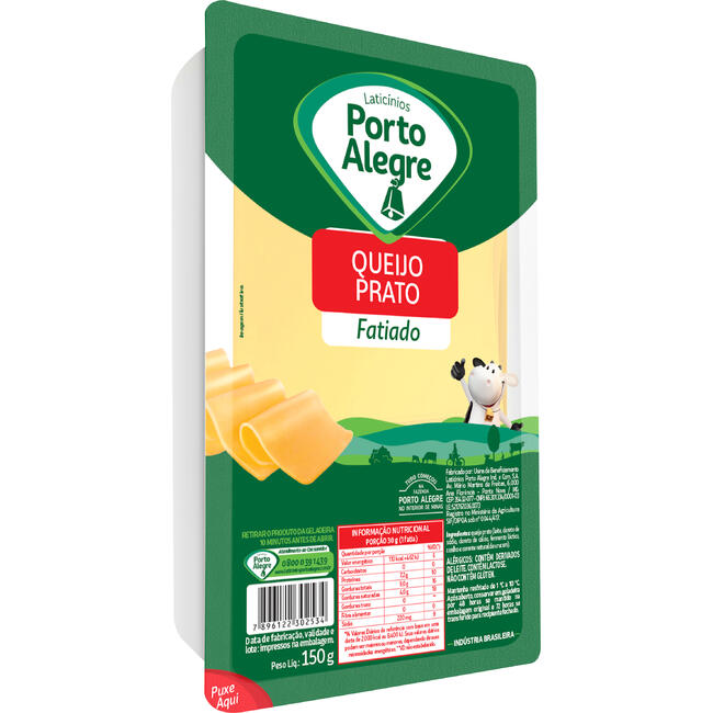 Queijo Prato Porto Alegre Fatiado 150g