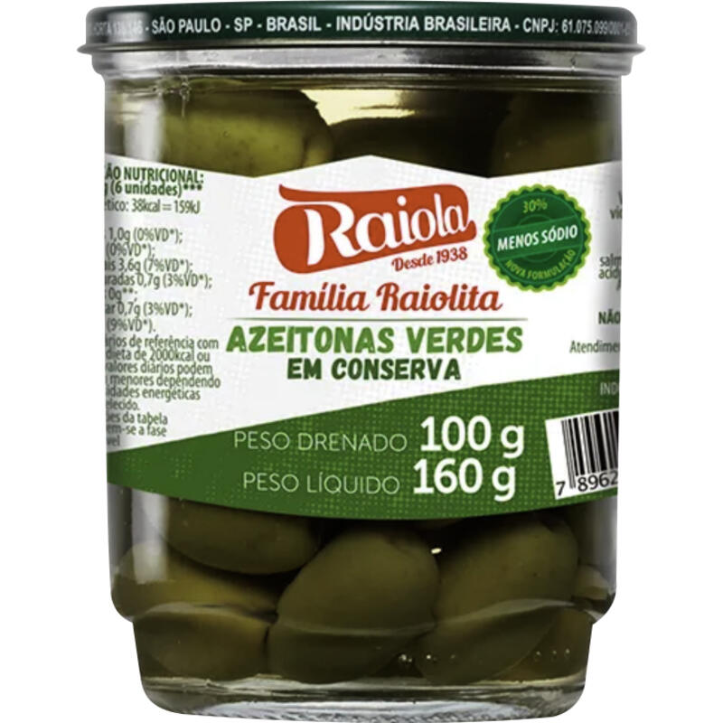 Azeitona Verde Raiola copo 100g
