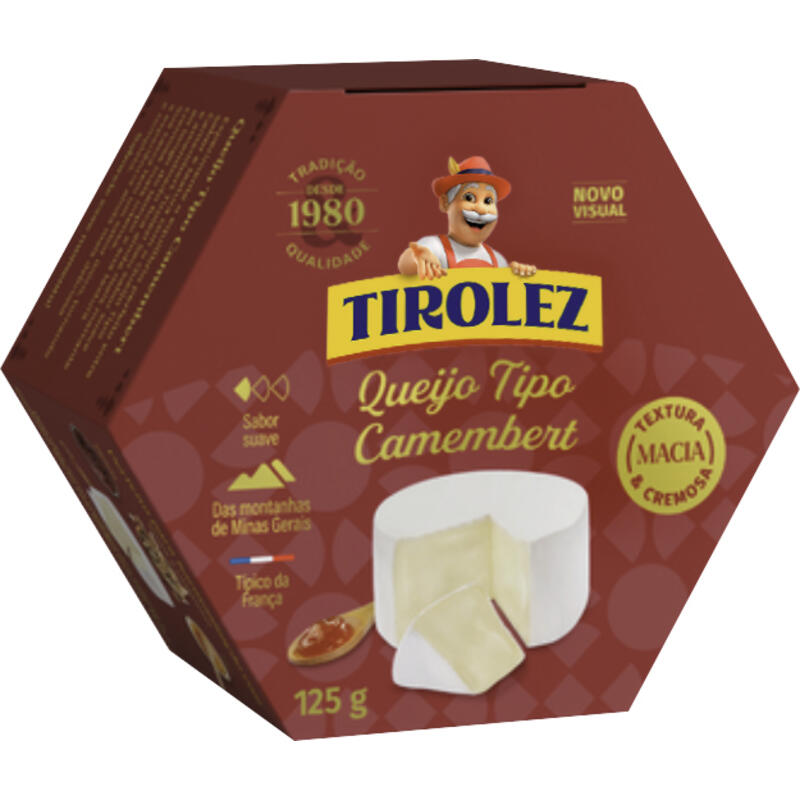 Queijo tipo Camembert Tirolez Peça com 125g