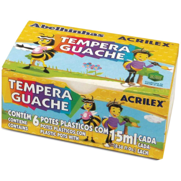 Tempera Guache ACRILEX caixa com 6 unidade