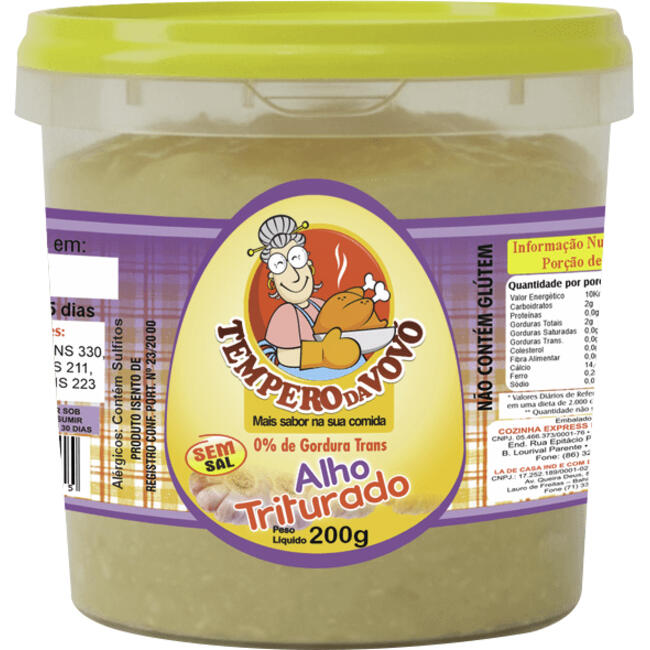 Alho Triturado Tempero da Vovó 200g