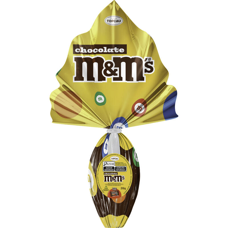 Ovo de Páscoa ao Leite com Confeitos de Chocolate ao Leite M&M's Topcau 190g Vem com M&M's 20g
