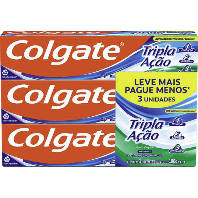 Creme Dental Colgate Tripla Ação 3x180g