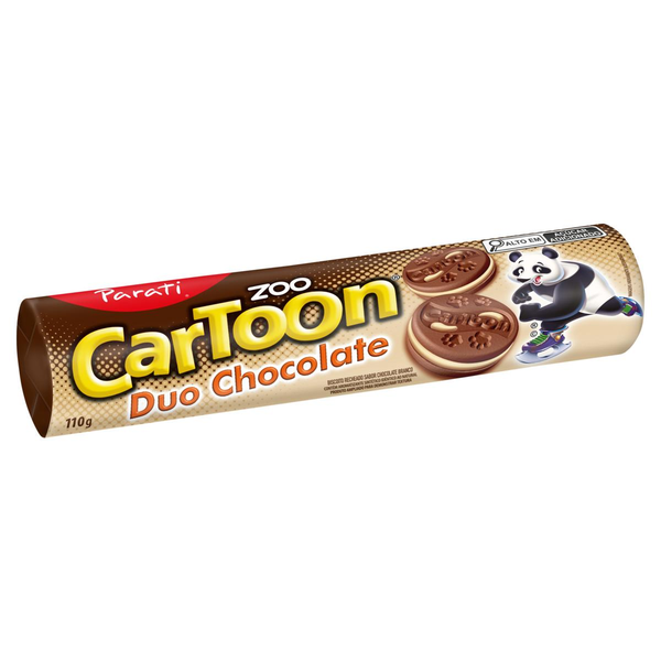 Biscoito Recheado Cartoon Parati 110g - Duo Chocolate