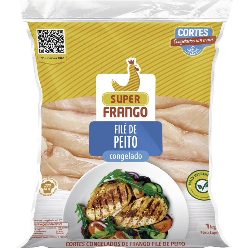 Filé de Peito de Frango Super Frango Congelado IQF 1kg