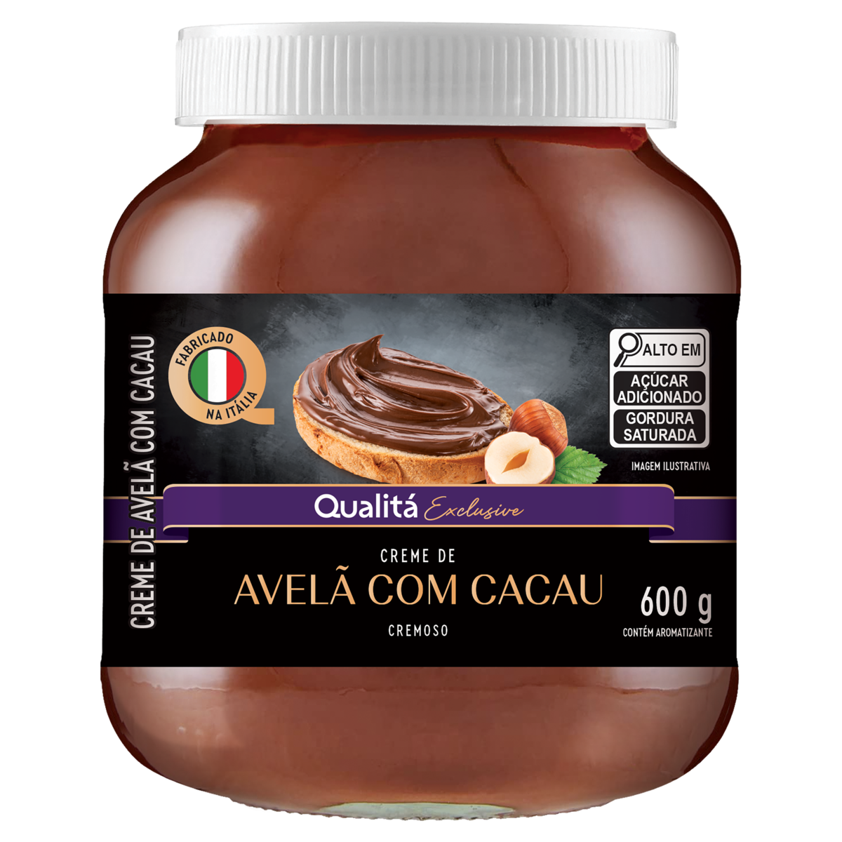 Creme de Avelã com Cacau Qualitá Exclusive Pote 600g