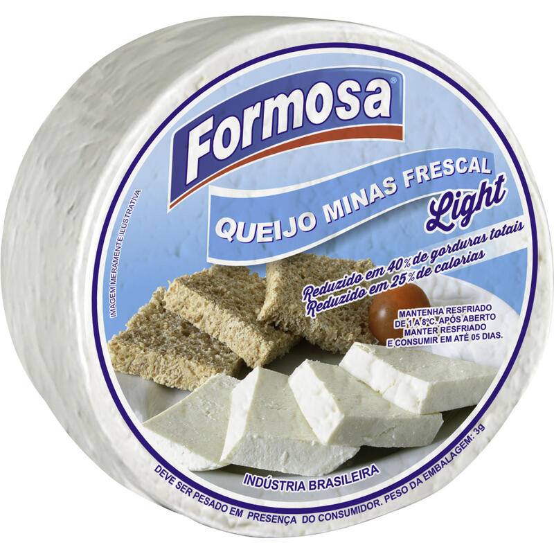 Queijo Minas Frescal Light Formosa Preço por quilo na peça