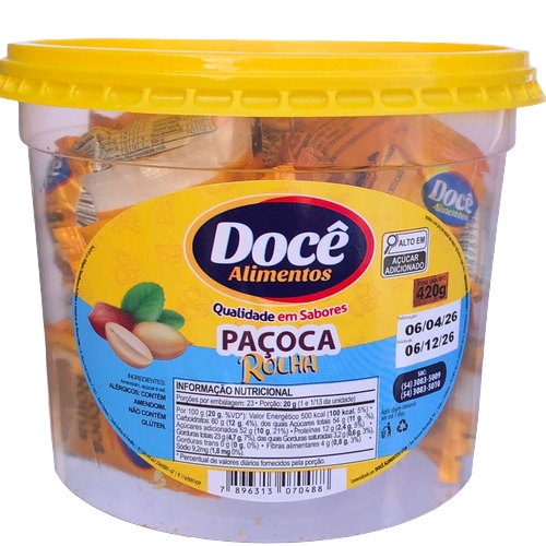 Paçoca Docê Alimentos Rolha 420g