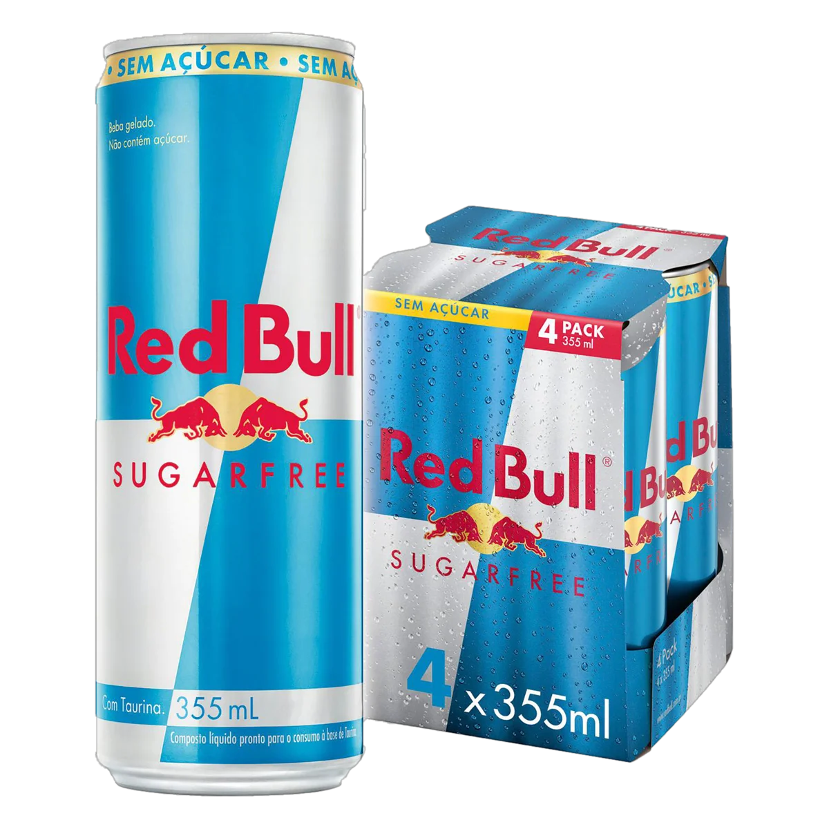 Energético Red Bull Sem Açúcar 355 ml - 4 Latas