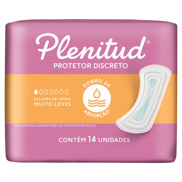 Protetor Diário sem Abas para Incontinência Urinária Plenitud Femme Pacote 14 Unidades