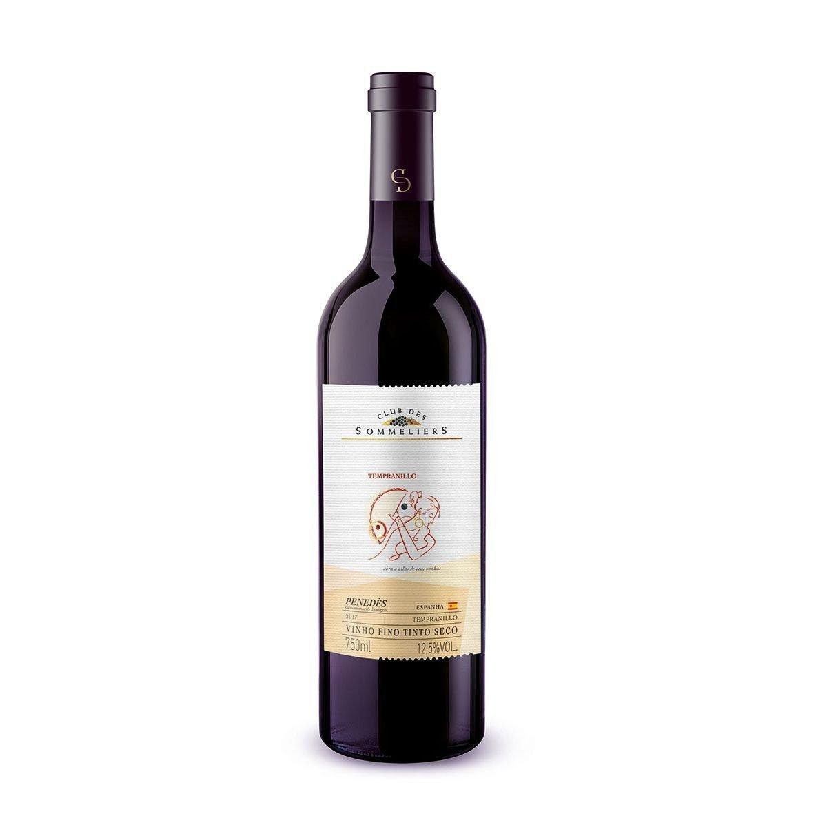 Vinho Tinto Espanhol Clube Des Sommeliers Tempranillo 750ml