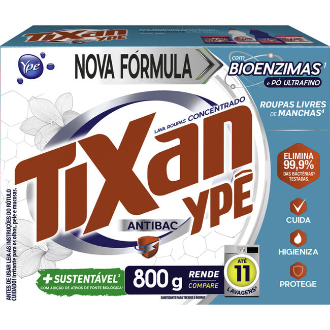 Lava Roupas em Pó Tixan Antibac 800g