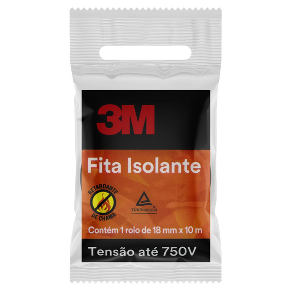 Fita Isolante 3M Tam. 18mmx10m - Preta