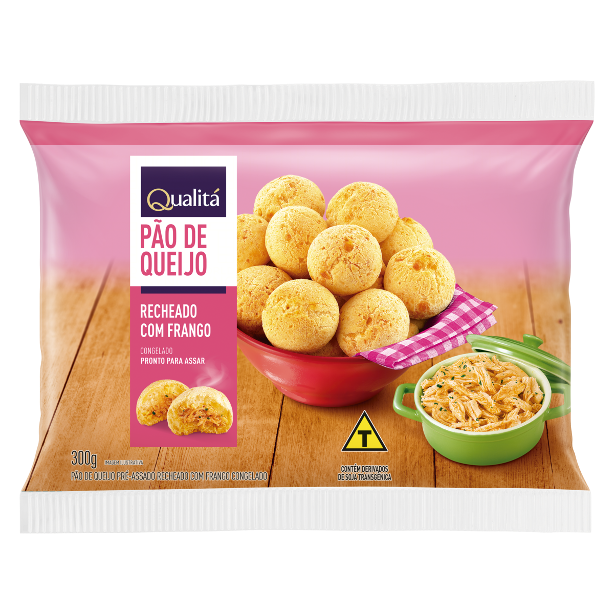 Pão de Queijo Congelado Recheio Frango Qualitá Pacote 300g