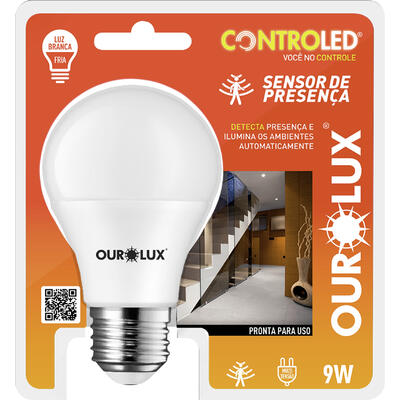 Lâmpada Controled Ourolux 9w Sensor de Presença un