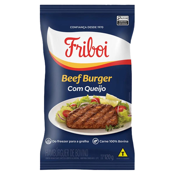 Beef Burger com Queijo FRIBOI Congelado 120g