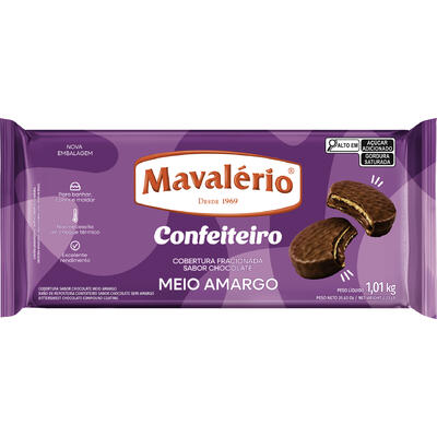 Cobertura de Chocolate Mavalério Conf Meio Amargo 1,01kg