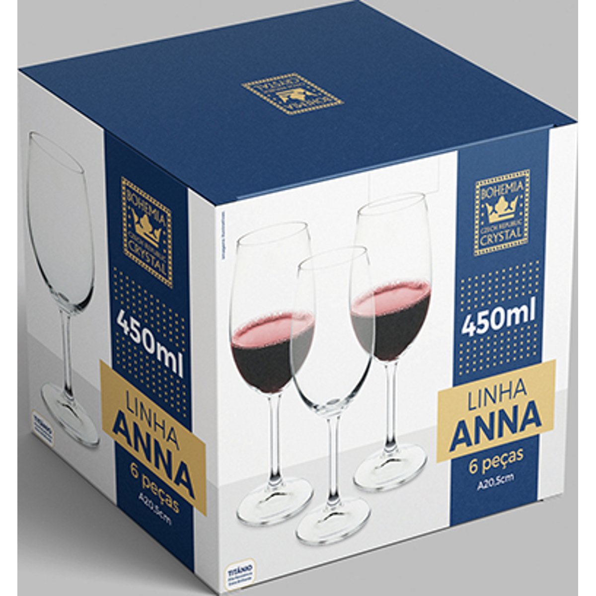 Jogo de Taças BOHEMIA ANNA com 6 Unidades 450ml