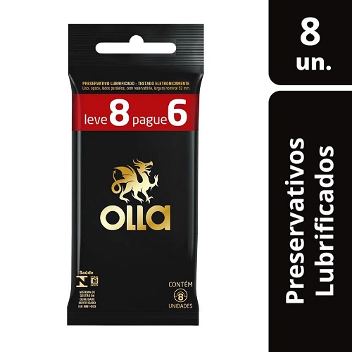 Preservativo Olla Lubrificado Leve 8 Pague 6