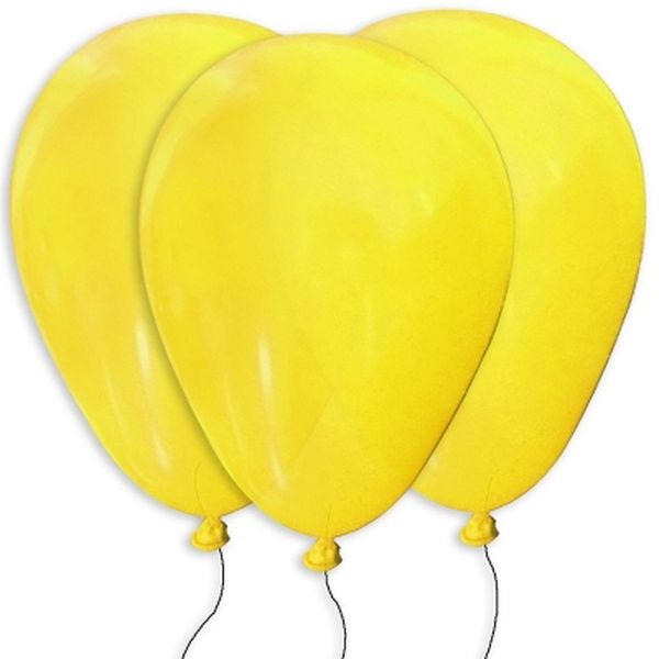 Balão Alegria&Festa Com 50 Unidades -Liso - Amarelo