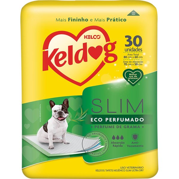 Tapete Higiênico Keldog Tam. 80x60 - Slim - Perfumado - Com 30 Tapetes