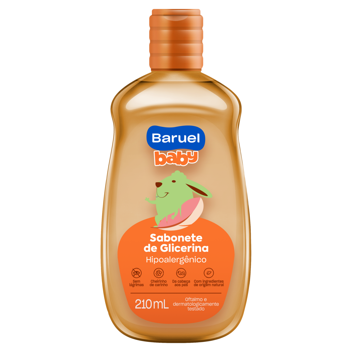 Sabonete Líquido de Glicerina da Cabeça aos Pés Baruel Baby Frasco 210ml