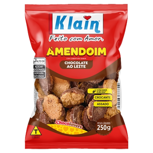 Biscoito Klain Amendoim Com Chocolate Ao Leite 250g