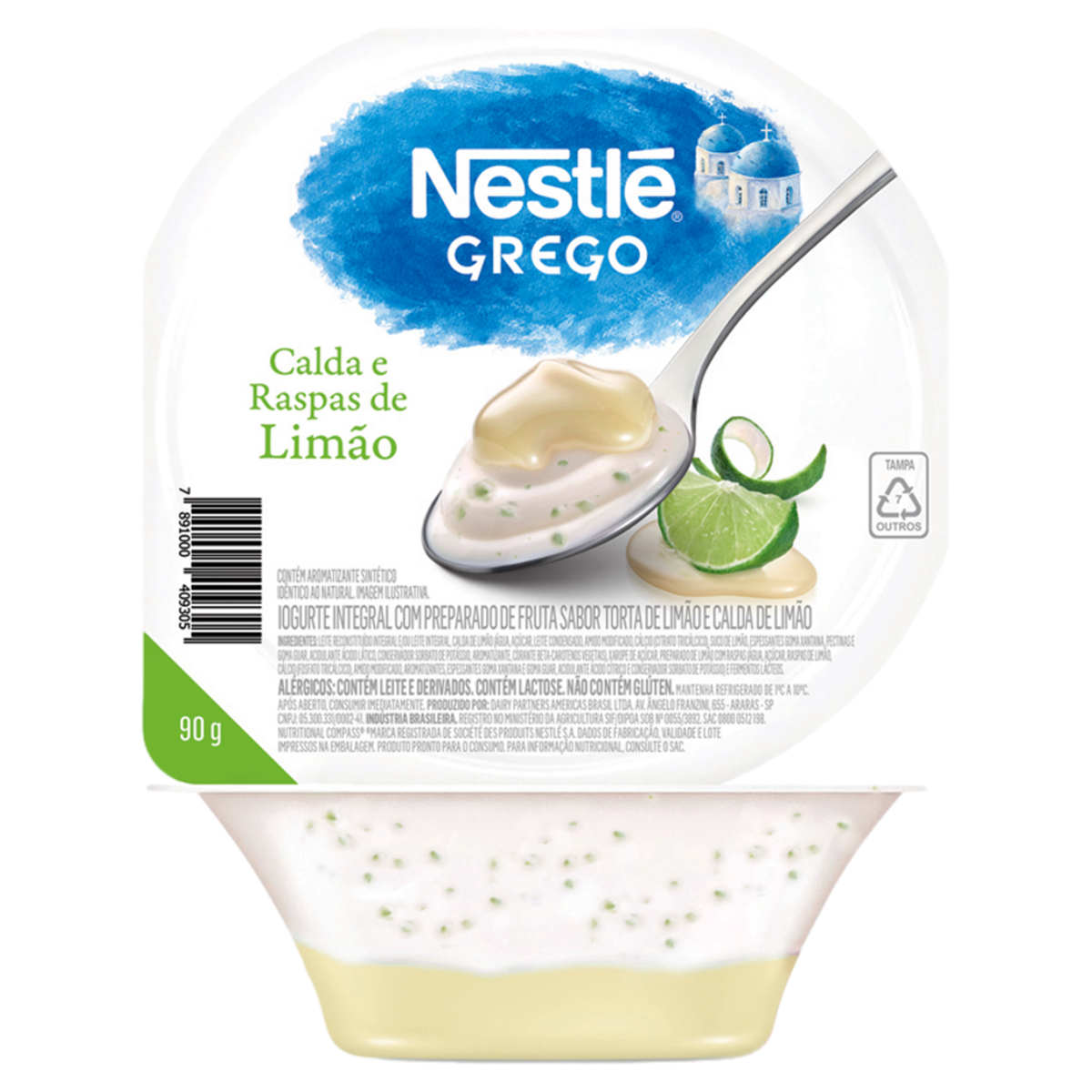 Iogurte Integral Grego Torta de Limão Calda Limão Nestlé Pote 90g