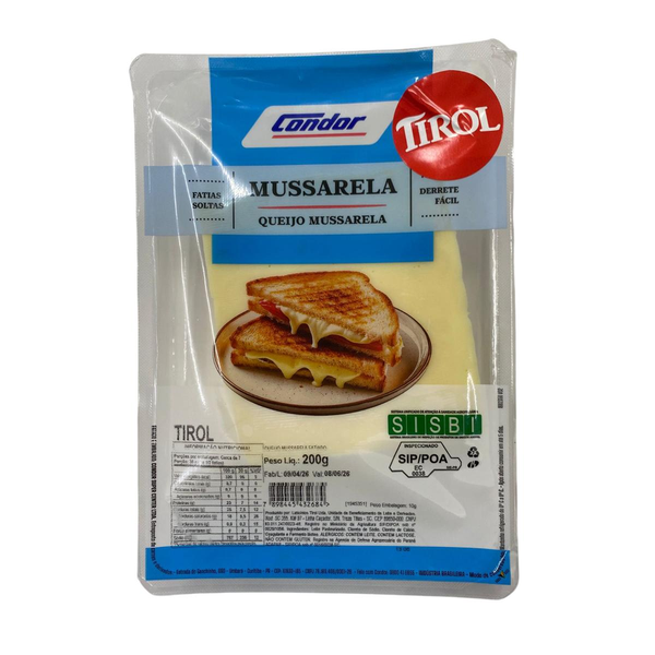 Queijo Tirol 200g - Mussarela - Fatiado