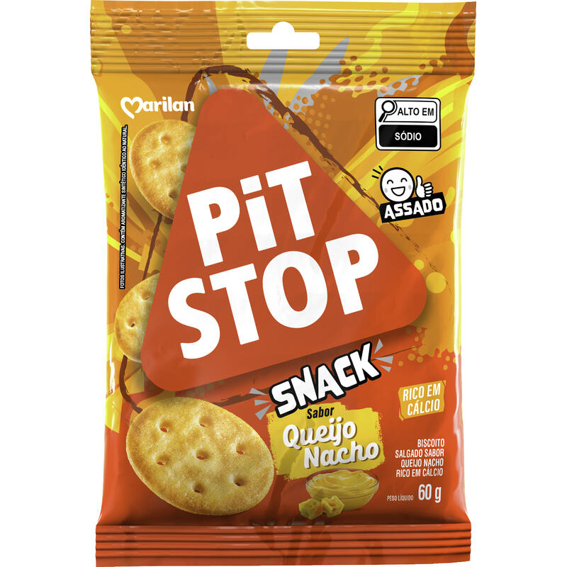 Biscoito Pit Stop Marilan Queijo Nacho 60g