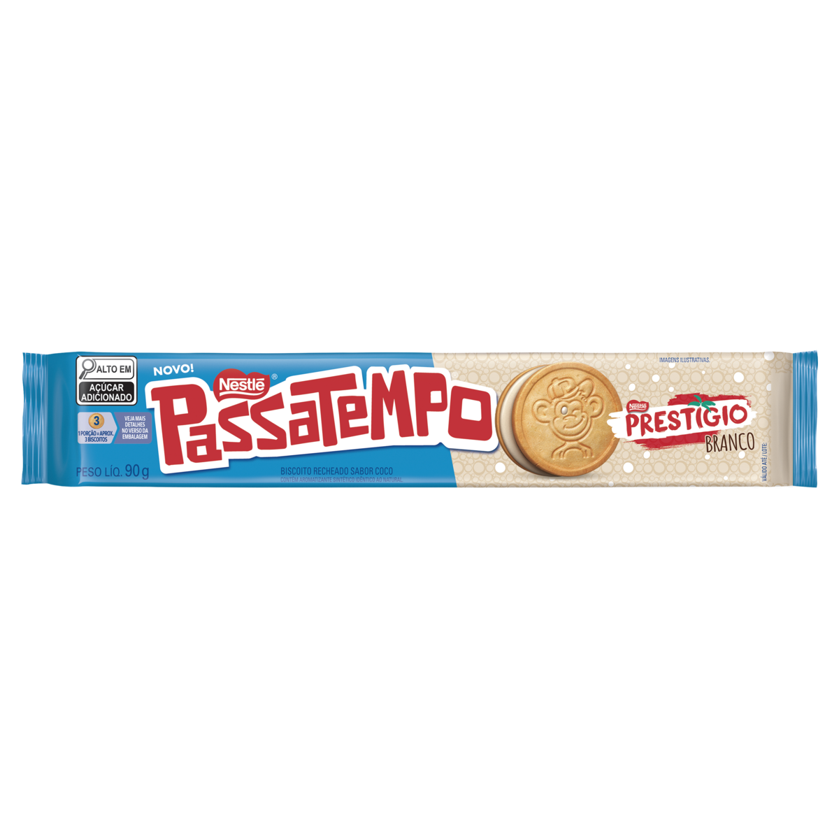 Biscoito Prestígio Branco Passatempo Pacote 90g