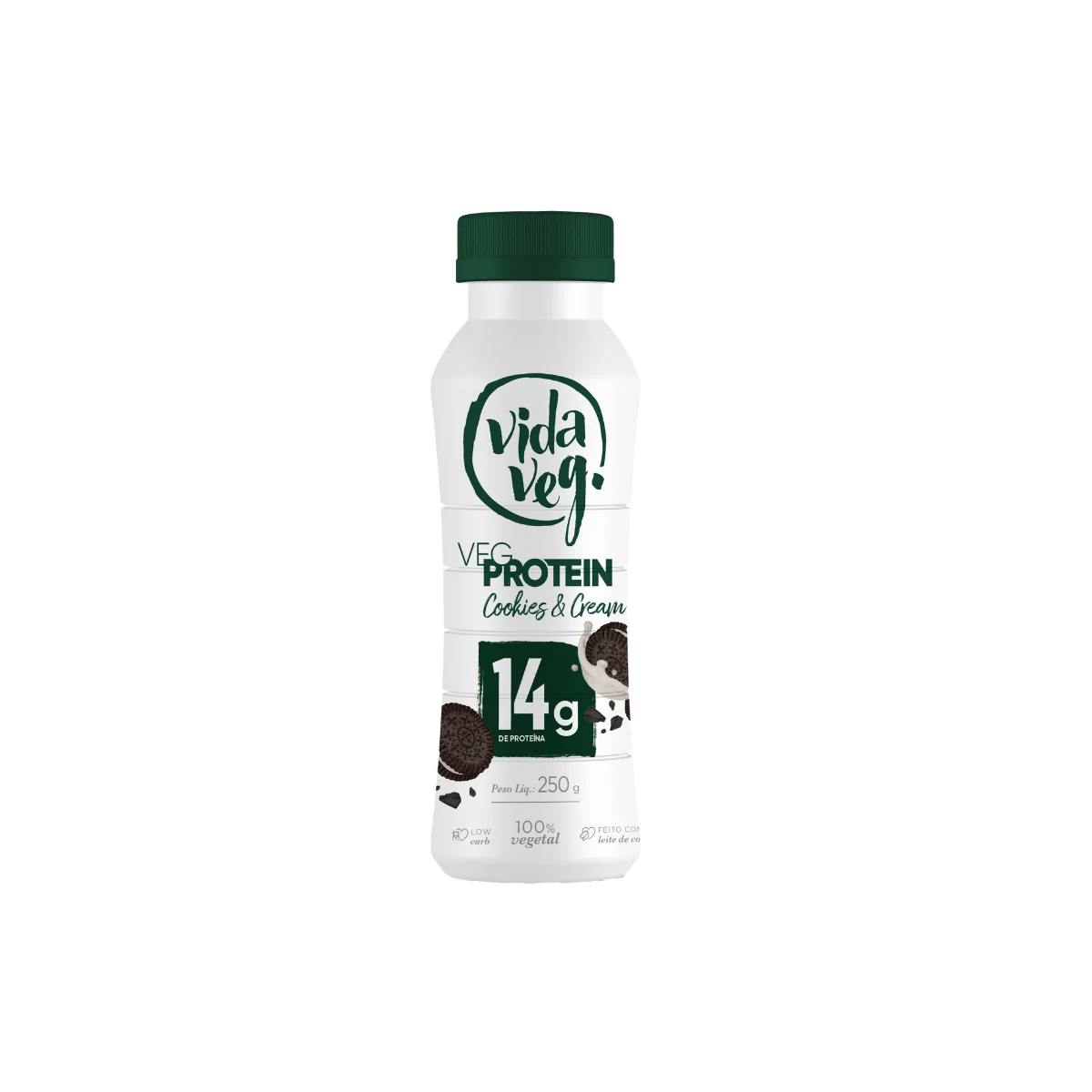 Iogurte VIDA VEG Protein Cookies & Cream 14g de Proteína 250g