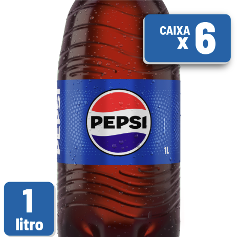 Refrigerante Pepsi Cola Pet 1L Caixa c/ 6 un
