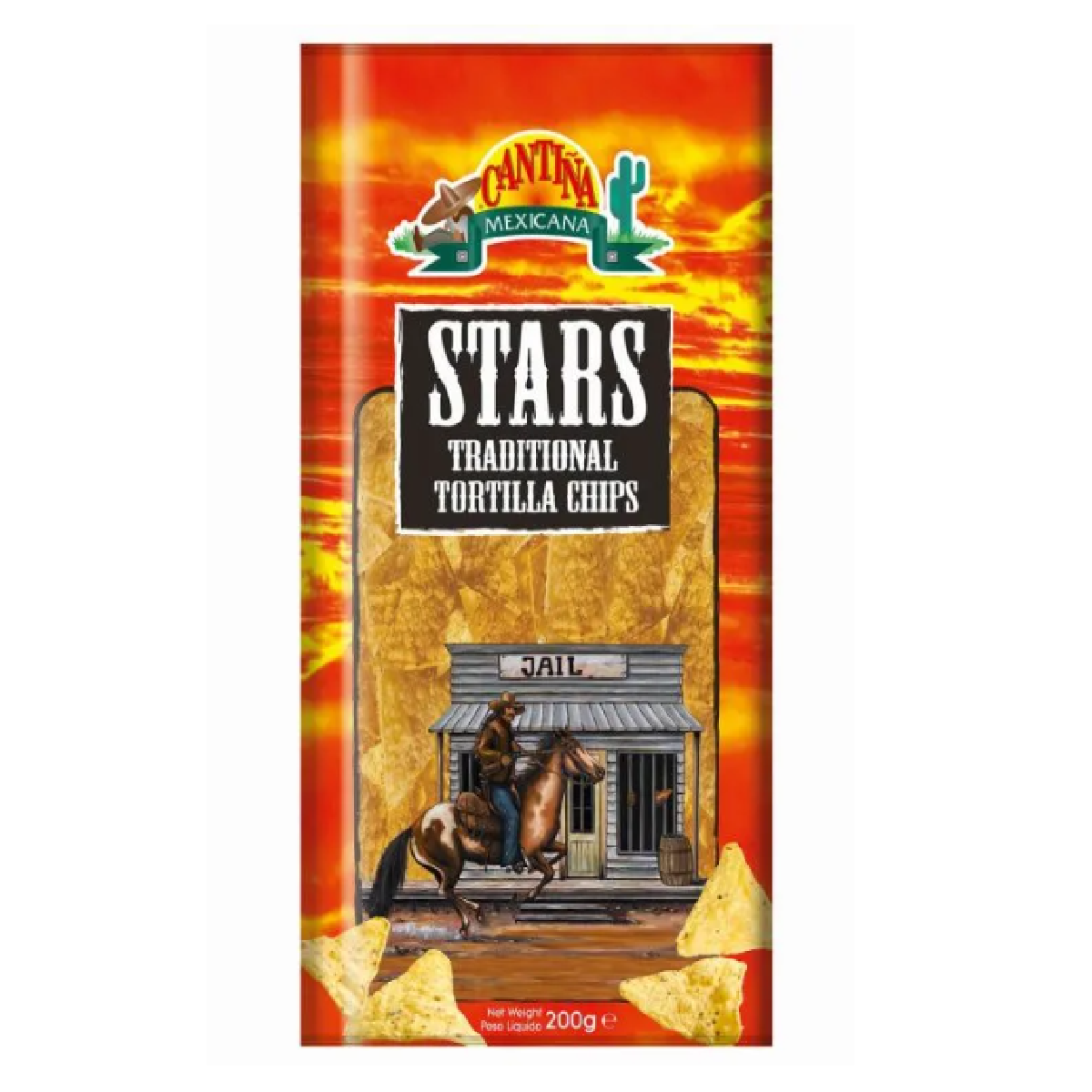 Salgadinho Tortilla Chips Stars Traditional Cantiña Mexicana 200g