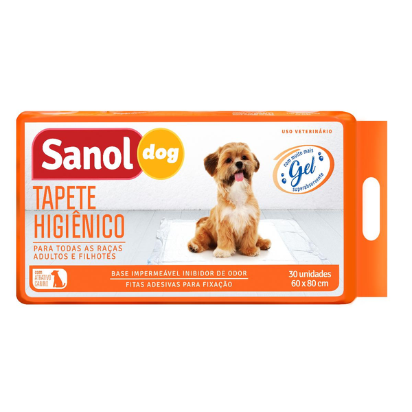 Tapete Higiênico SANOL para Cães com 30 Unidades 60x80cm