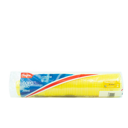 Copo Desc.regina 200ml C/50un Amarelo