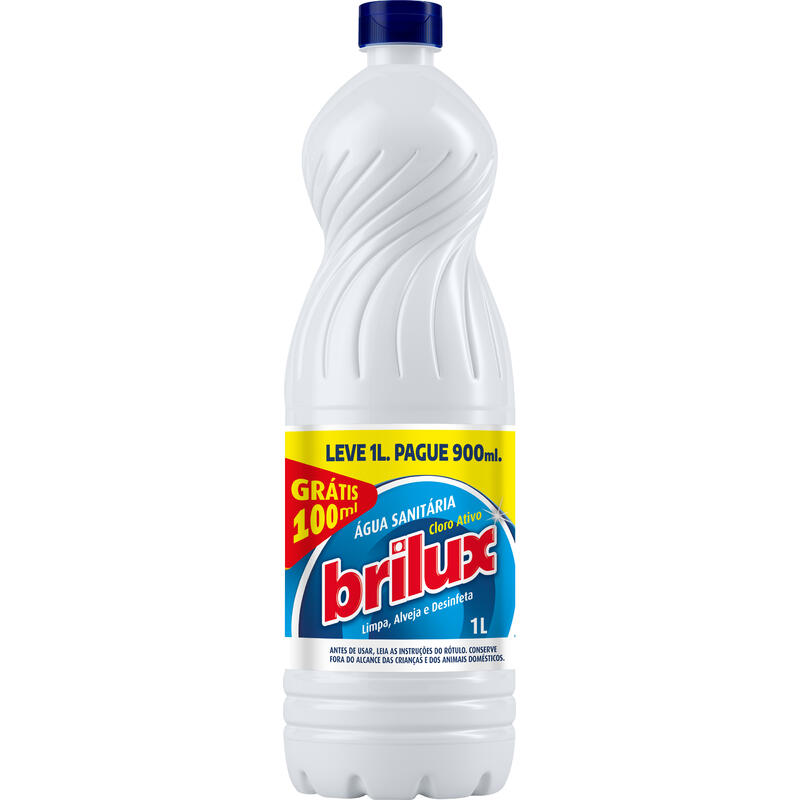 Água Sanitária Brilux Leve 1L Pague 900ml