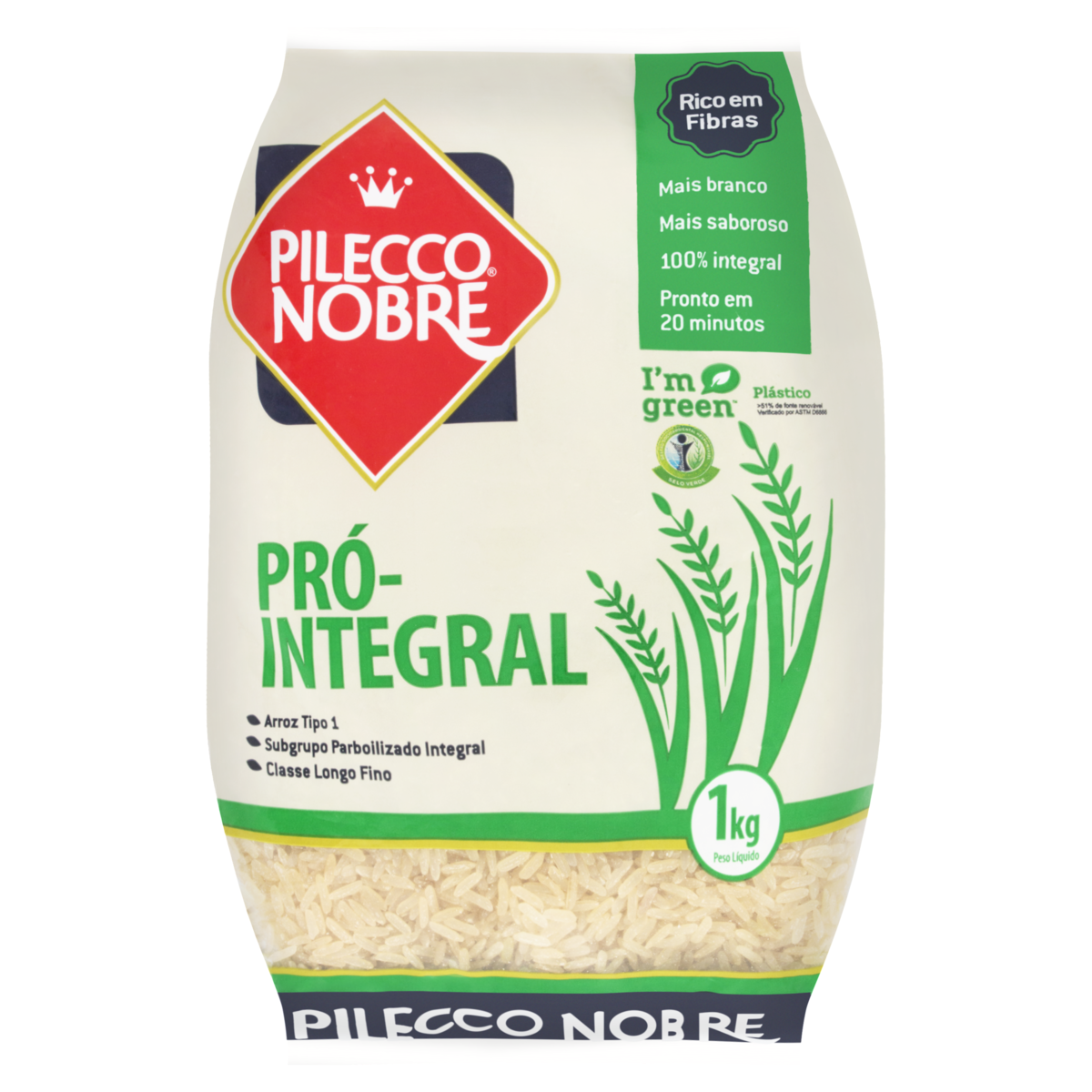Arroz Pró-Integral Tipo 1 Pilecco Nobre Pacote 1kg