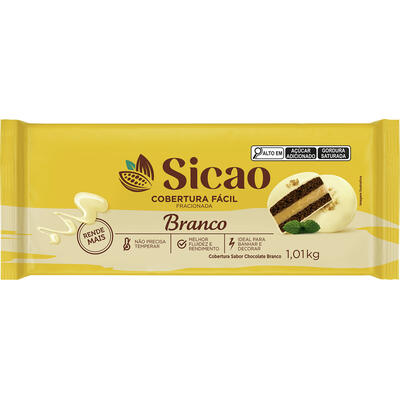 Cobertura de Chocolate Fácil Sicao Branco 1,01kg