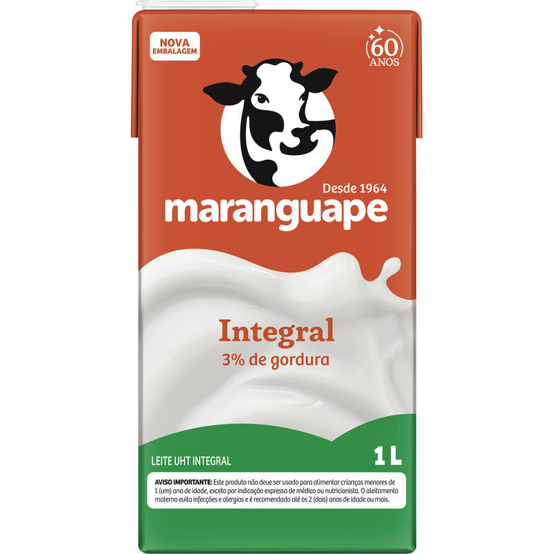 Leite Longa Vida Maranguape Integral com Tampa 1L