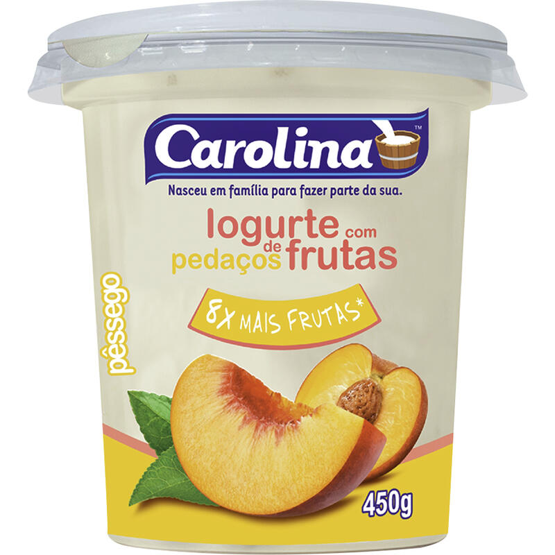 Iogurte com Pedaços Carolina Pêssego 450g