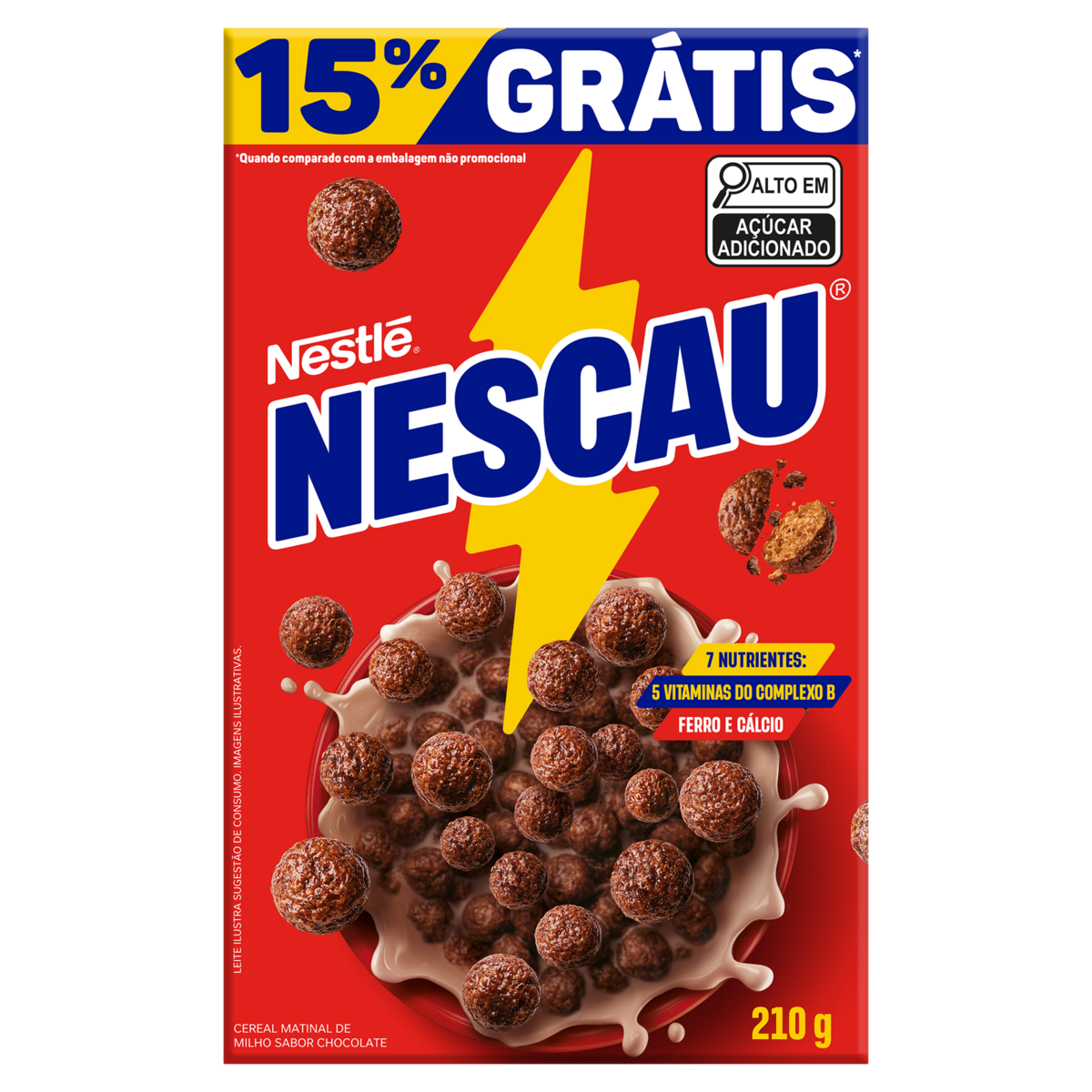Cereal Matinal Chocolate Nescau Caixa Grátis 15% 210g