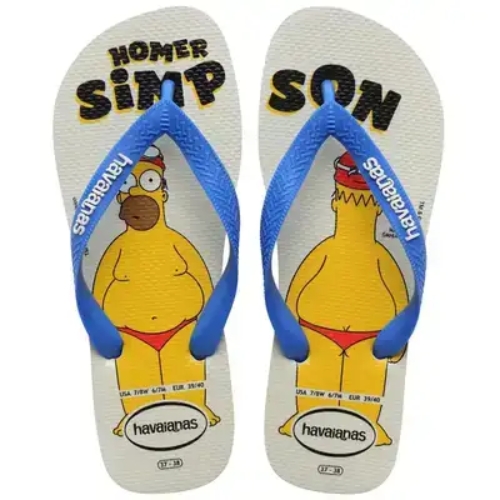 Sandalia Unissex Simpsons Branco/azul 37/8 Havaianas