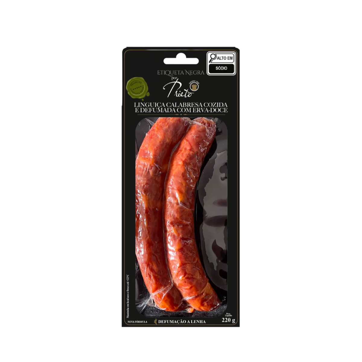 Linguiça Calabresa Cozida e Defumada com Erva Doce PRIETO 220g